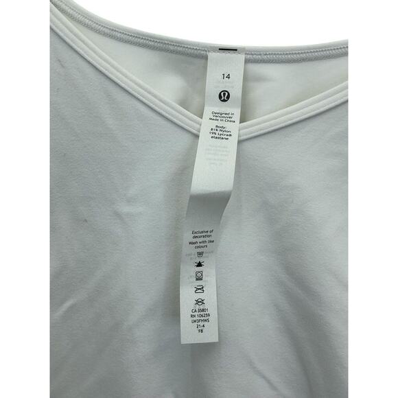 Lululemon Shirt Women Align Long Sleeve V Neck Crop Athleisure Sz.14 White - Picture 9 of 9